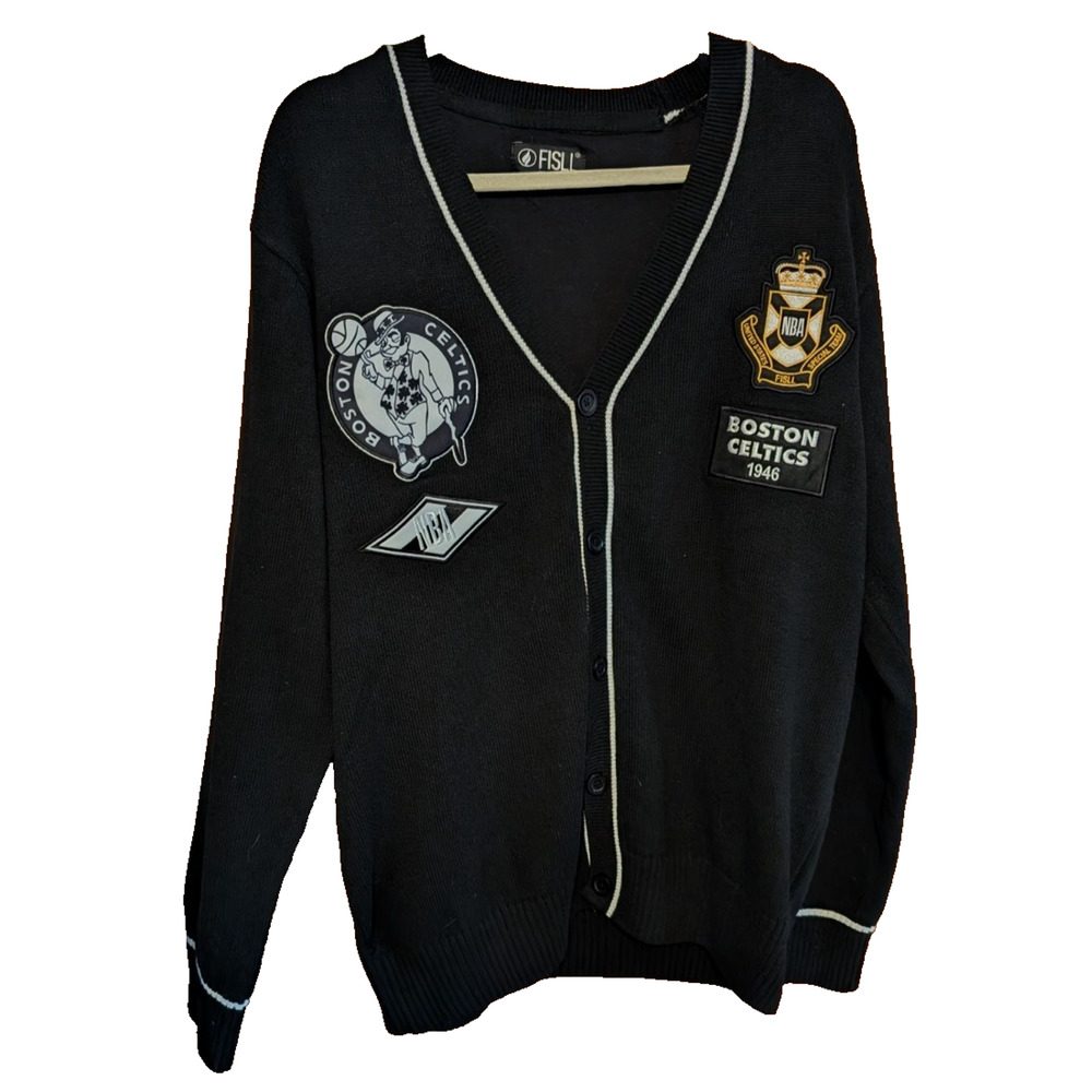 FISLL‎ Boston Celtics Full Button Cardigan Sweater NEW NWT XL